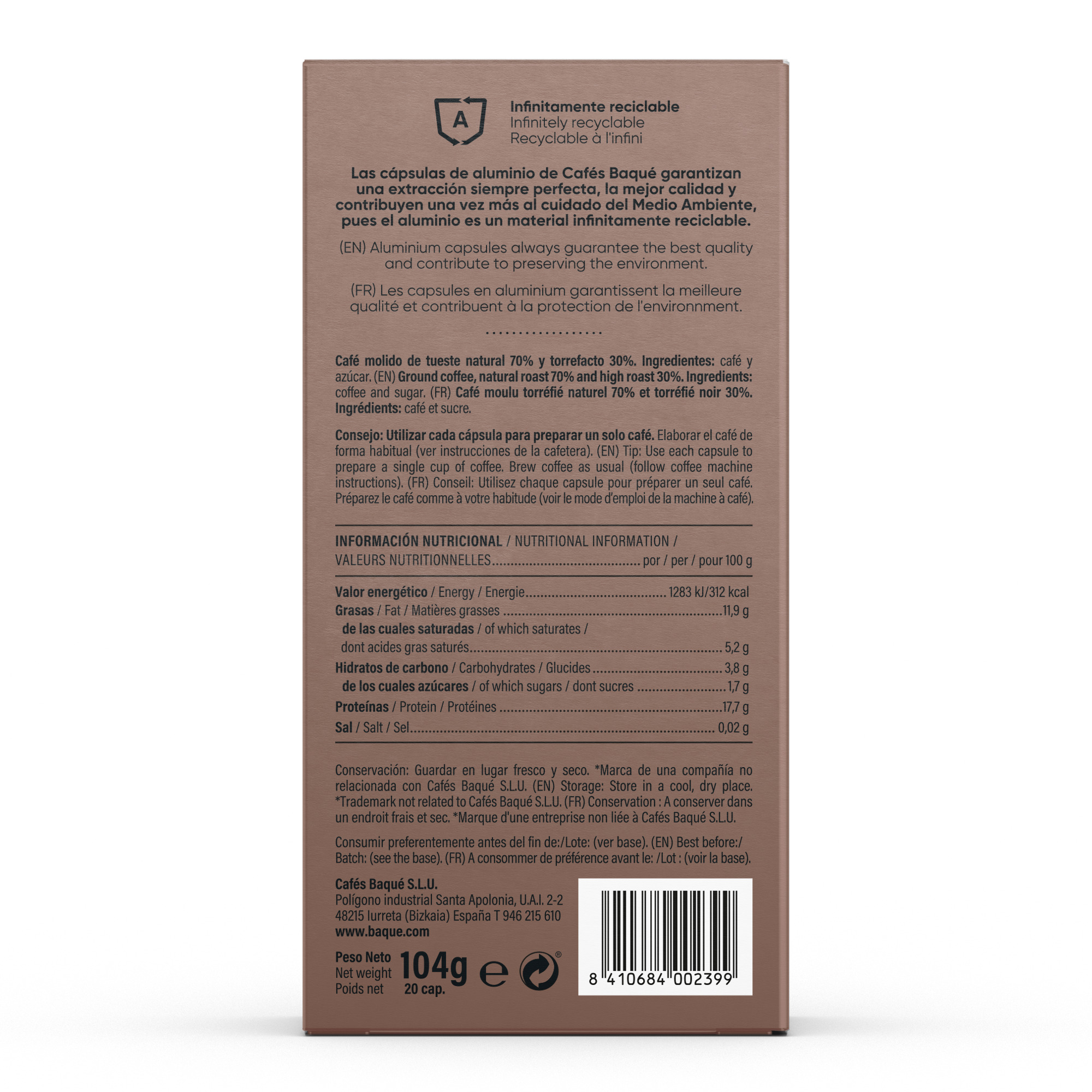 Sabor Extra Intenso 20 cápsulas Aluminio compatibles Nespresso® - Imagen 2