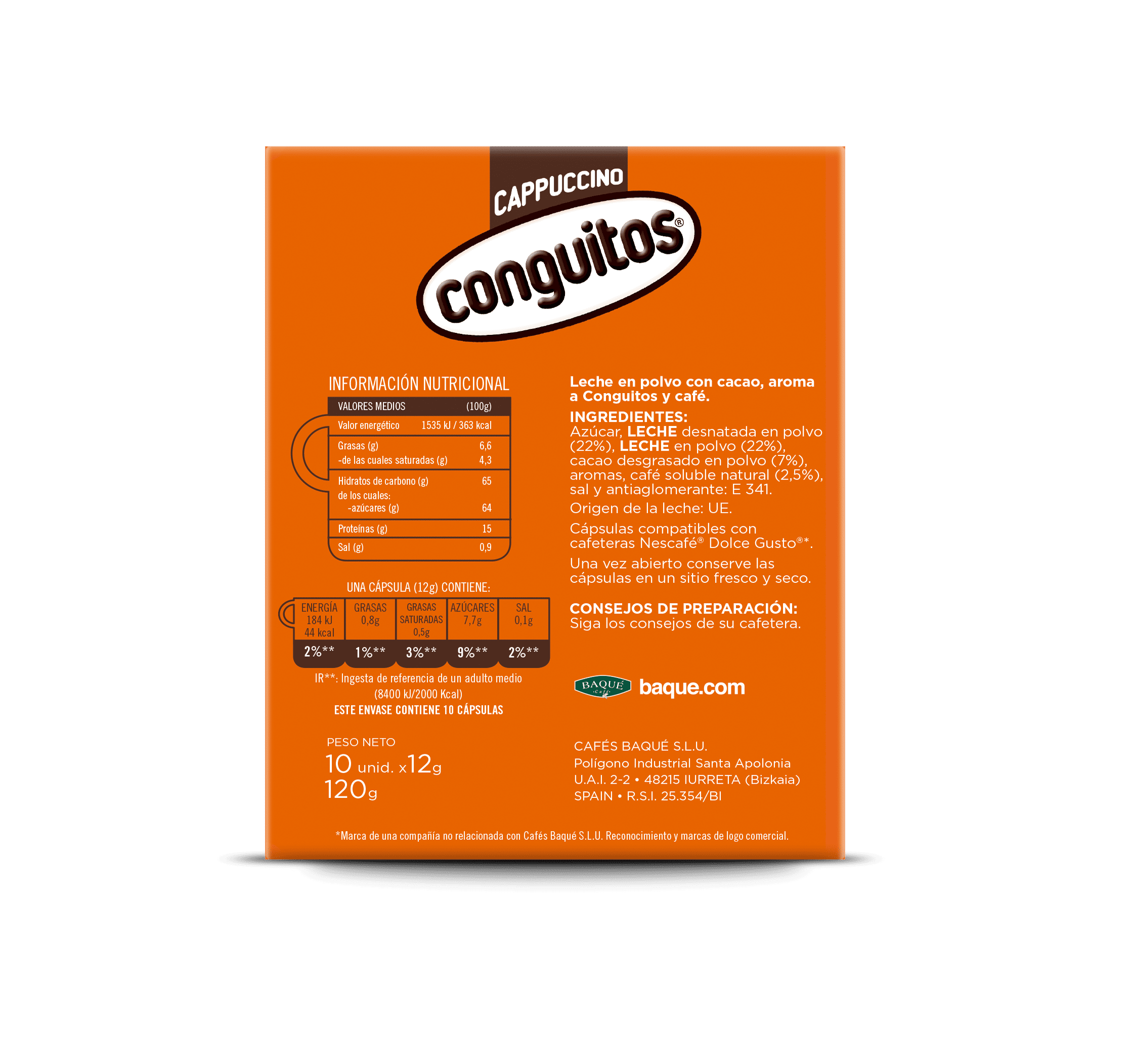 Cappuccino Conguitos 10 cápsulas compatibles Dolce Gusto® - Imagen 2