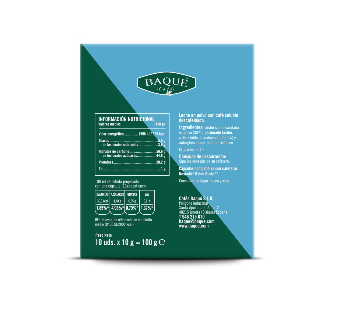 Con Leche Descafeinado 10 cápsulas compatibles Dolce Gusto® - Imagen 2