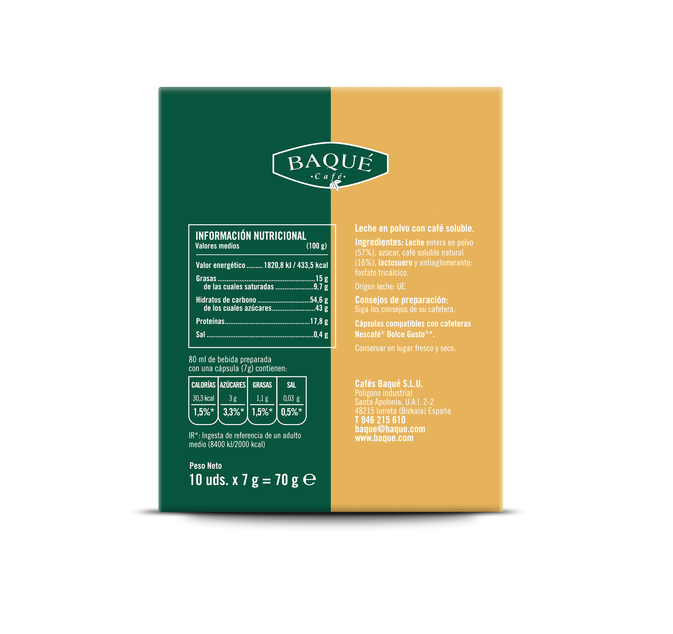 Cortado Crema 10 cápsulas compatibles Dolce Gusto® - Imagen 2