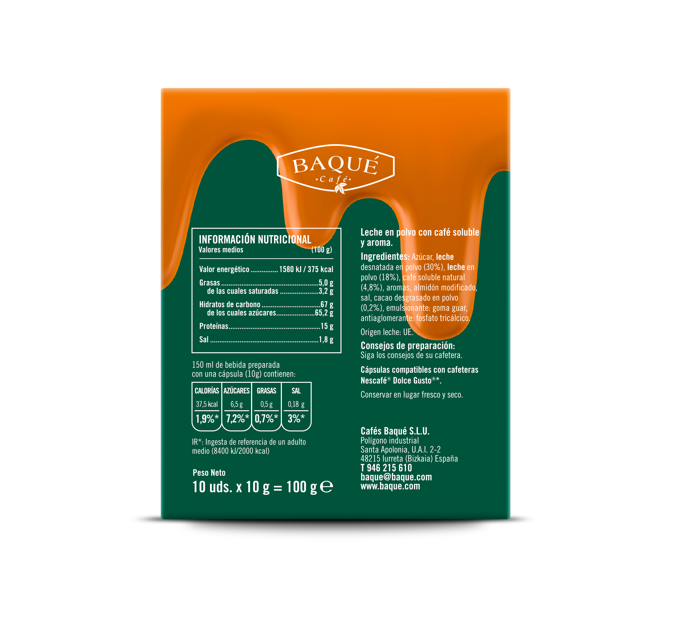 Caffè Latte Salted Caramel 10 cápsulas compatibles Dolce Gusto® - Imagen 2